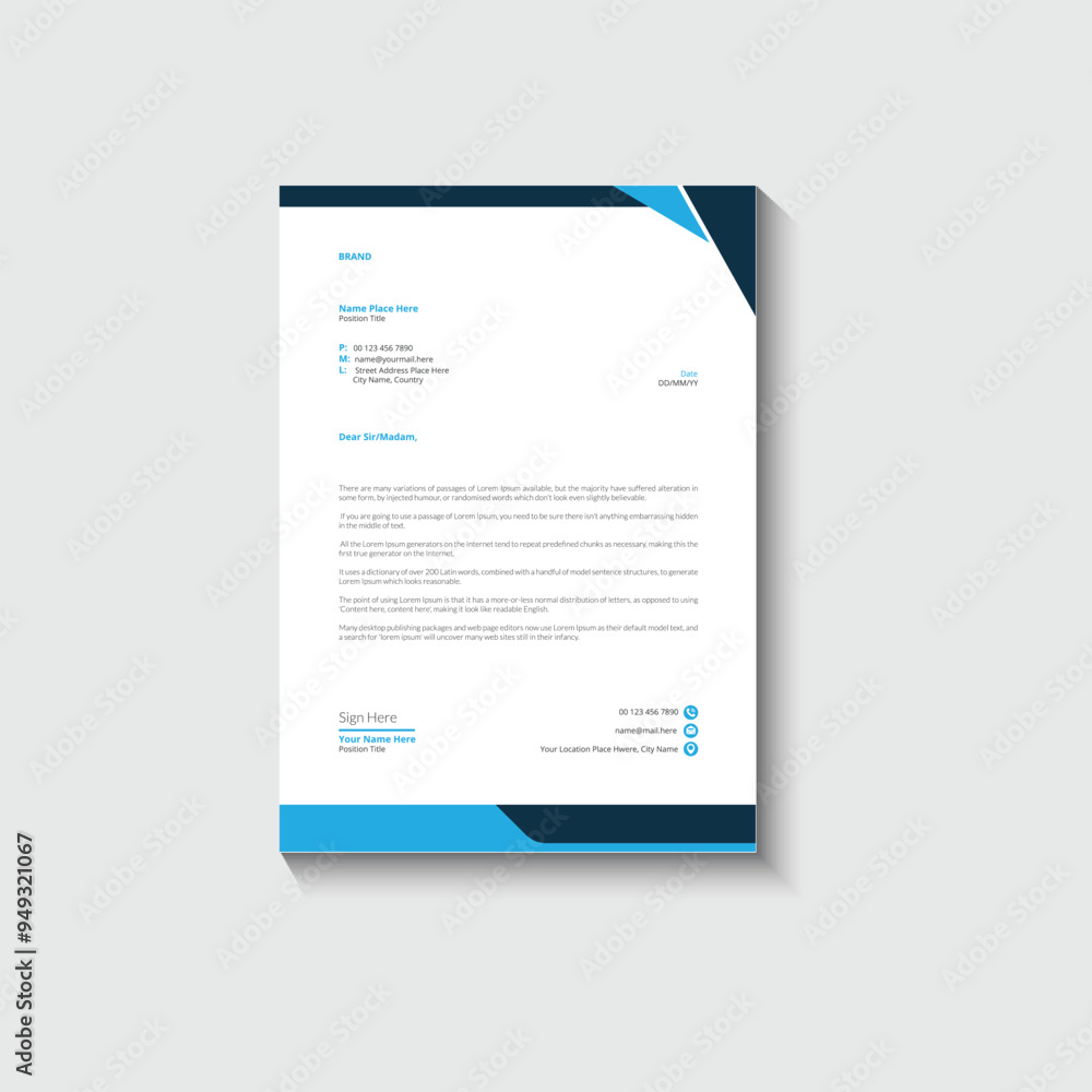 Obraz premium Business card letterhead design template corporate