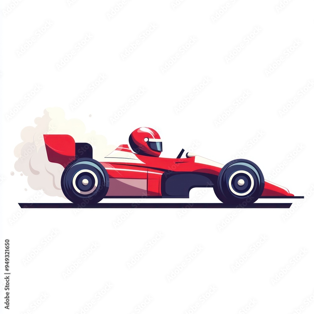 Red Race Car Illustration