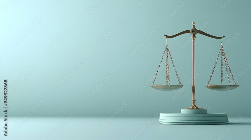 Scales of Justice: A Symbol of Balance and Fairness on a Circular Platform Scales of Justice: A Symbol of Balance and Fairness on a Circular Platform