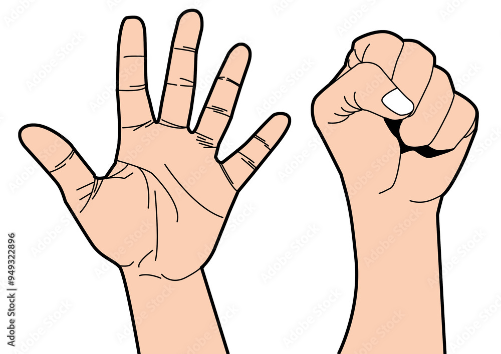 hand gestures set open and close hand gestures set open and close