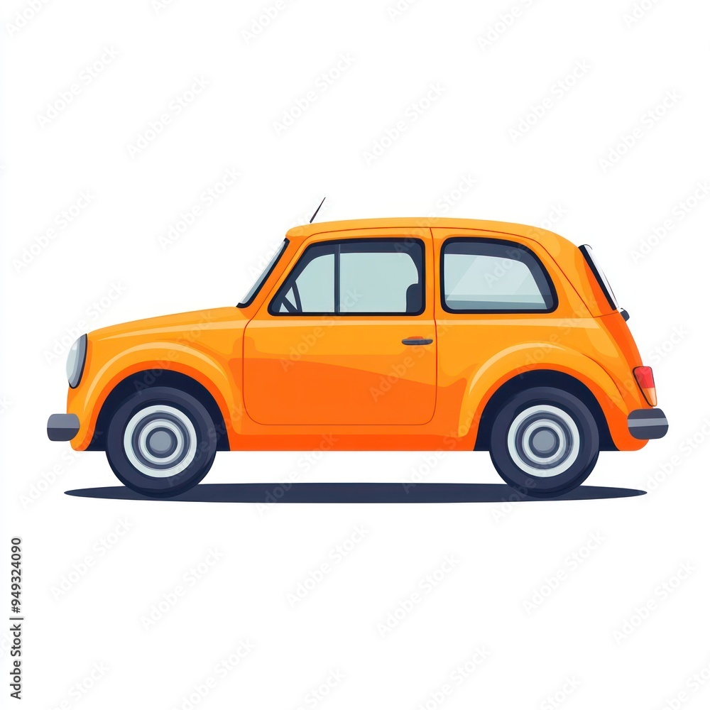 Orange Classic Car Illustration Orange Classic Car Illustration