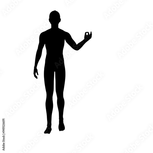 silhouette of a man with OK sign