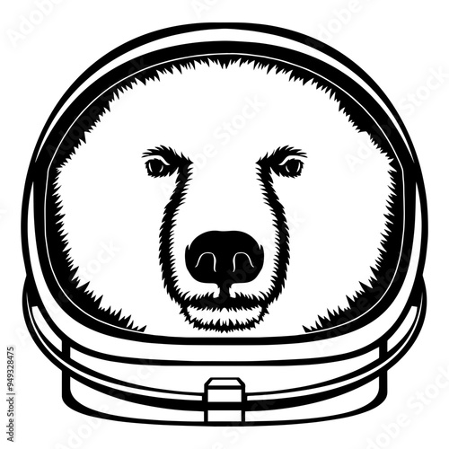 Polar Bear In Astronaut Helmet