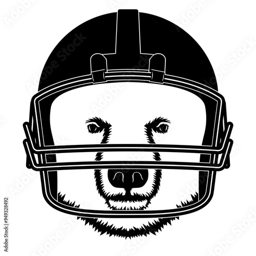Polar Bear In Football Helmet
