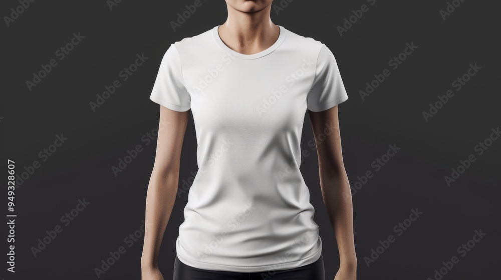 A woman dressed in casual outfit with white shirt and black pants, ideal for everyday use or street photography A woman dressed in casual outfit with white shirt and black pants, ideal for everyday use or street photography