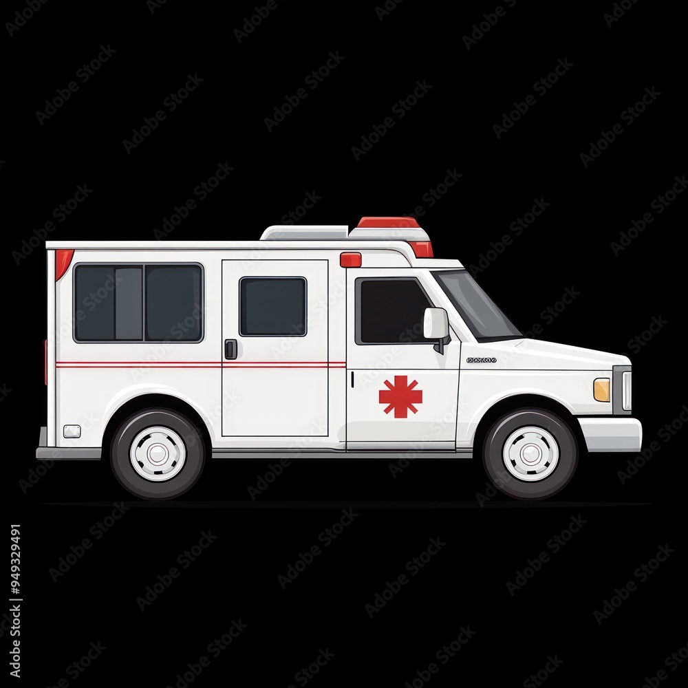 White Emergency Medical Vehicle Illustration White Emergency Medical Vehicle Illustration