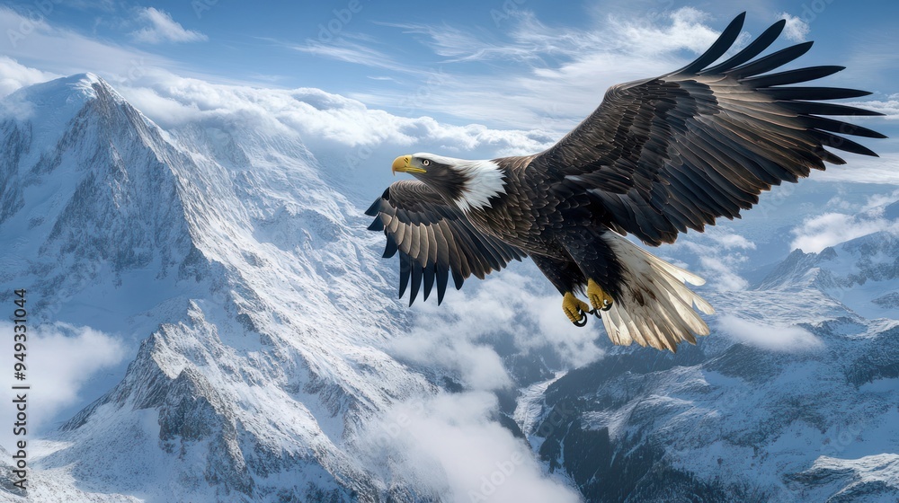 A futuristic scene where an eagle with a state-of-the-art harness delivers packages across a vast metropolis, combining nature with cutting-edge technology for the fastest delivery service. A futuristic scene where an eagle with a state-of-the-art harness delivers packages across a vast metropolis, combining nature with cutting-edge technology for the fastest delivery service.