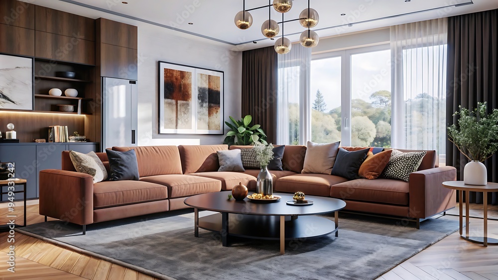 Minimalist modern living room design, modern interior concept. Minimalist modern living room design, modern interior concept.
