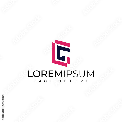Free Download letter L or CG geometric line art logo - GFXLoad