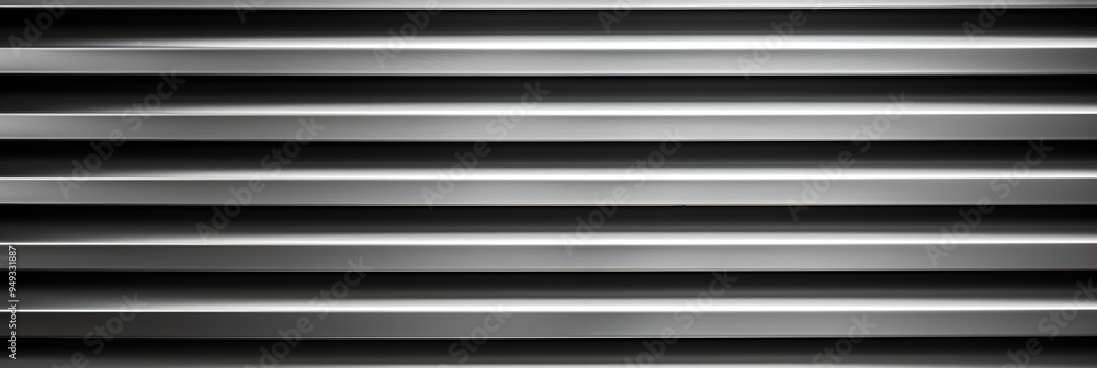 Close-up Detailed View of a Modern, Metallic HVAC Vent Installed in Wall