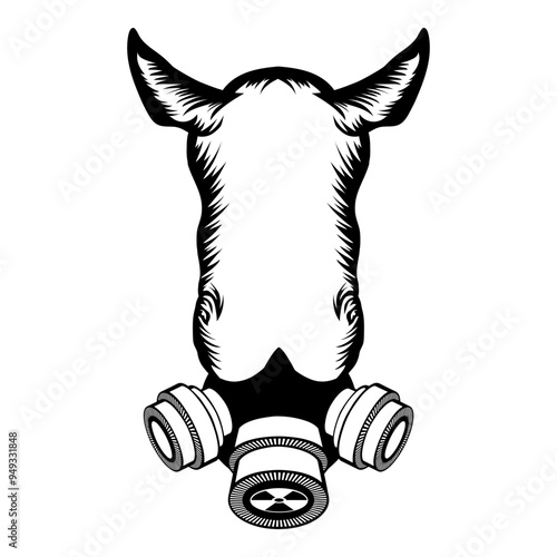 Rhinoceros In Gas Mask