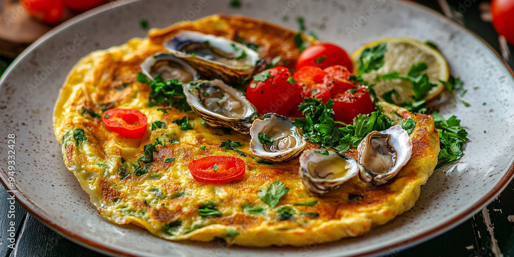 Oyster Omelette on the table Oyster Omelette on the table
