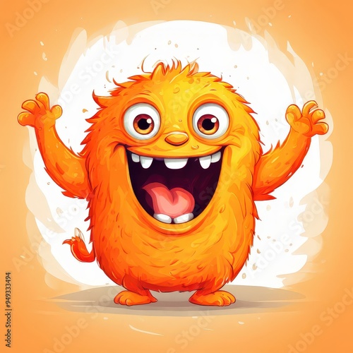 an AI Image Generator, Cute 3D cartoon monster with colorful background.