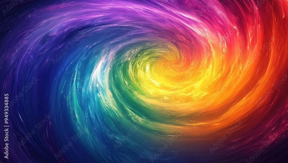 Obraz premium A vibrant swirl of rainbow colors