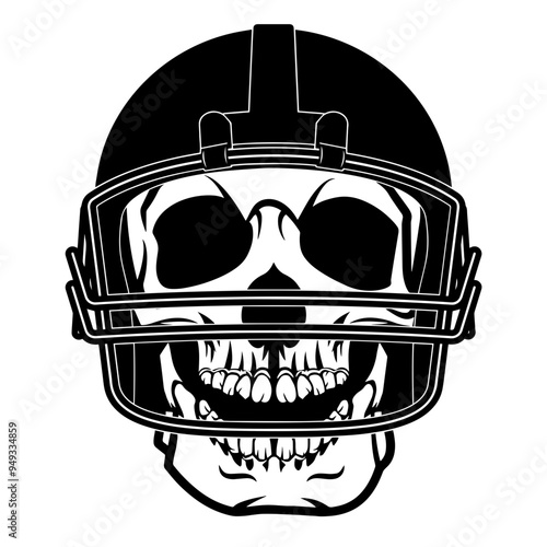 Skull In Football Helmet