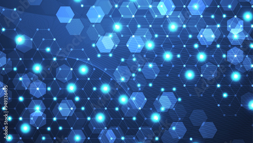Blue light disco background. Abstract geometric shape technology digital hi tech concept background. Template for science,medical, innovation, futuristic and technology presentation.