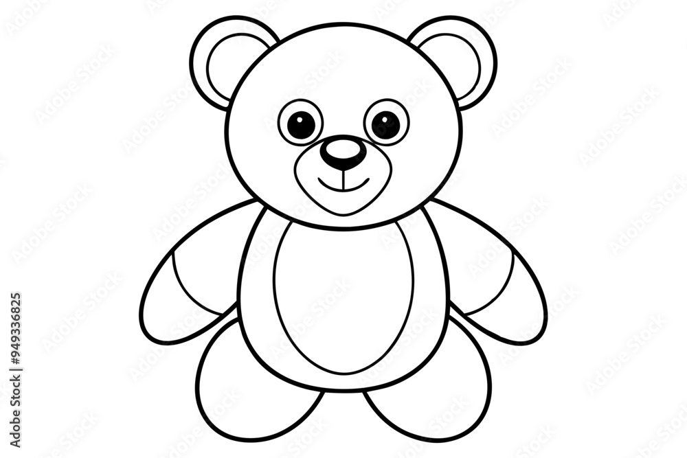 Teddy bear line art vector, Cute teddy outline icon Teddy bear line art vector, Cute teddy outline icon