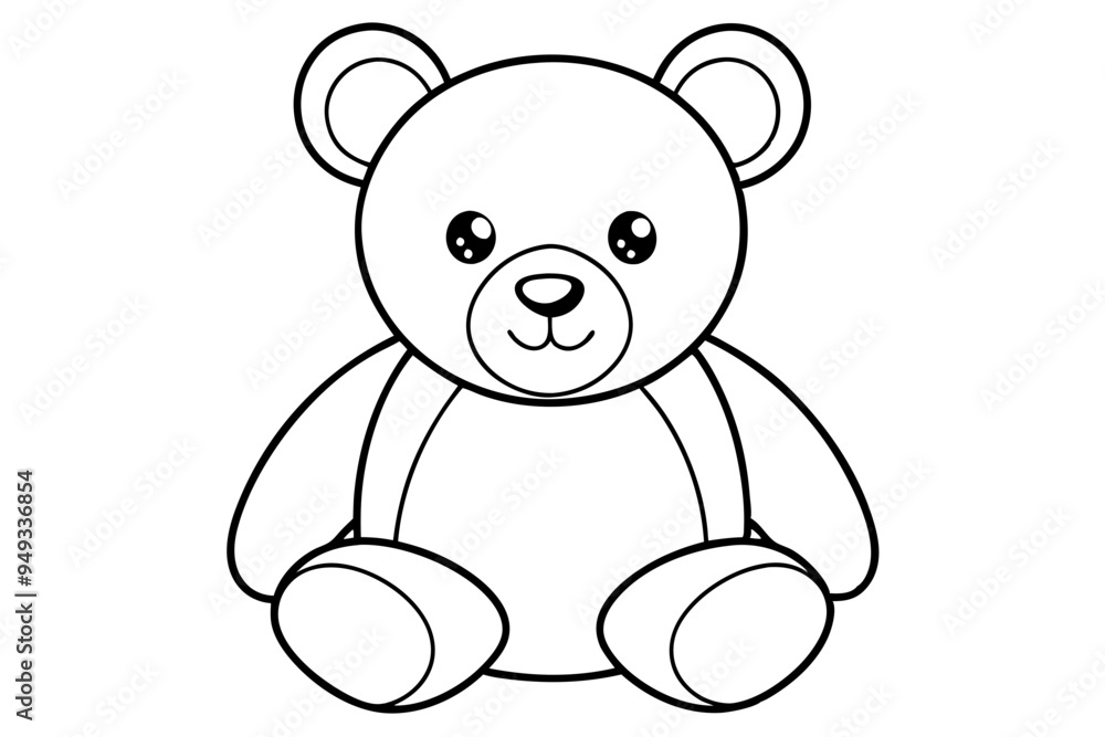Teddy bear line art vector, Cute teddy outline icon Teddy bear line art vector, Cute teddy outline icon