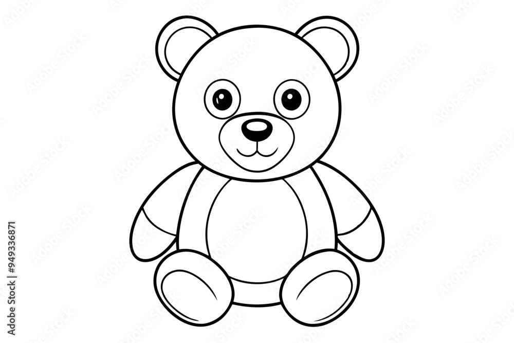 Teddy bear line art vector, Cute teddy outline icon Teddy bear line art vector, Cute teddy outline icon