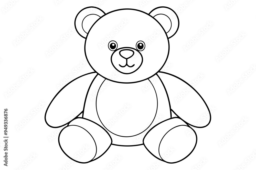 Teddy bear line art vector, Cute teddy outline icon Teddy bear line art vector, Cute teddy outline icon
