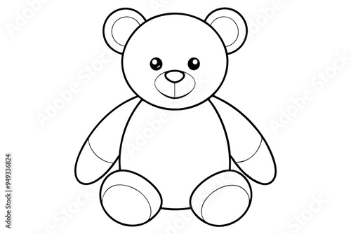 Teddy bear line art vector, Cute teddy outline icon