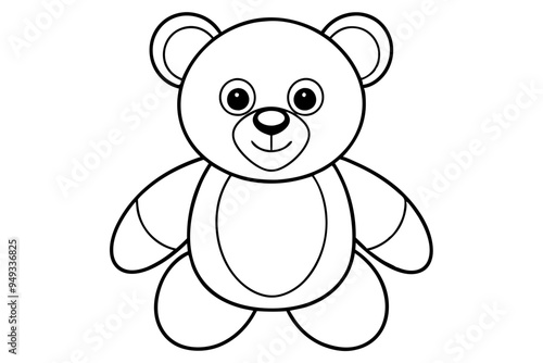 Teddy bear line art vector, Cute teddy outline icon