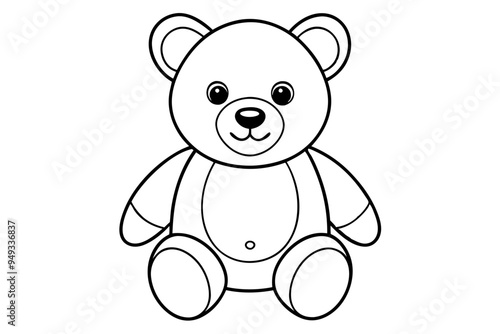 Teddy bear line art vector, Cute teddy outline icon