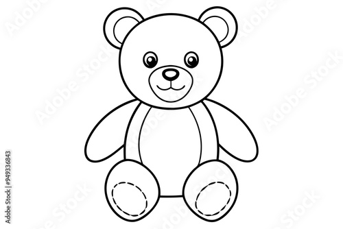Teddy bear line art vector, Cute teddy outline icon