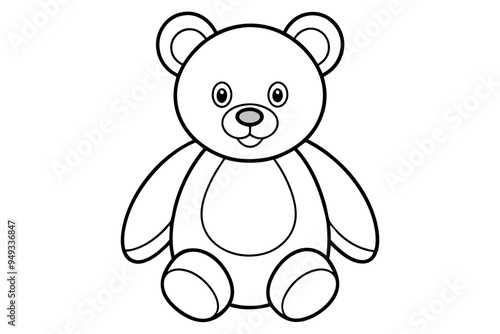 Teddy bear line art vector, Cute teddy outline icon