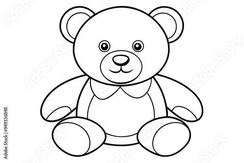 Teddy bear line art vector, Cute teddy outline icon