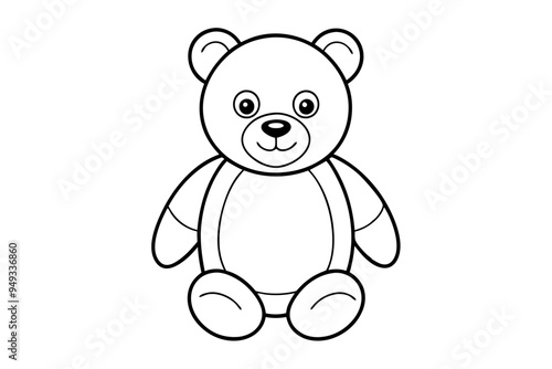 Teddy bear line art vector, Cute teddy outline icon