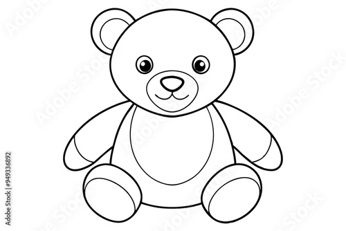 Teddy bear line art vector, Cute teddy outline icon