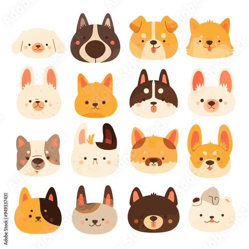set of funny animals