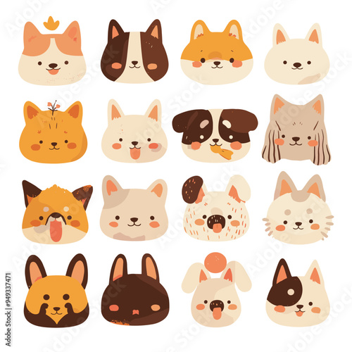 set of funny animals