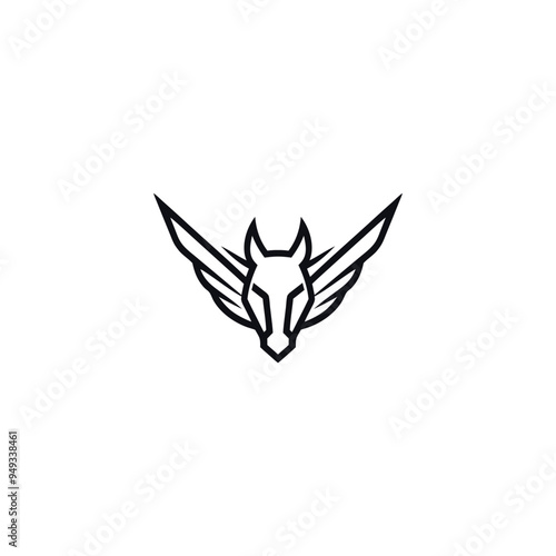 Winged Horse Head Logo