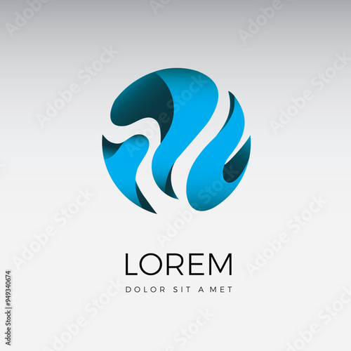 Abstract vector logo design forming a Sphere, business, company or government agency