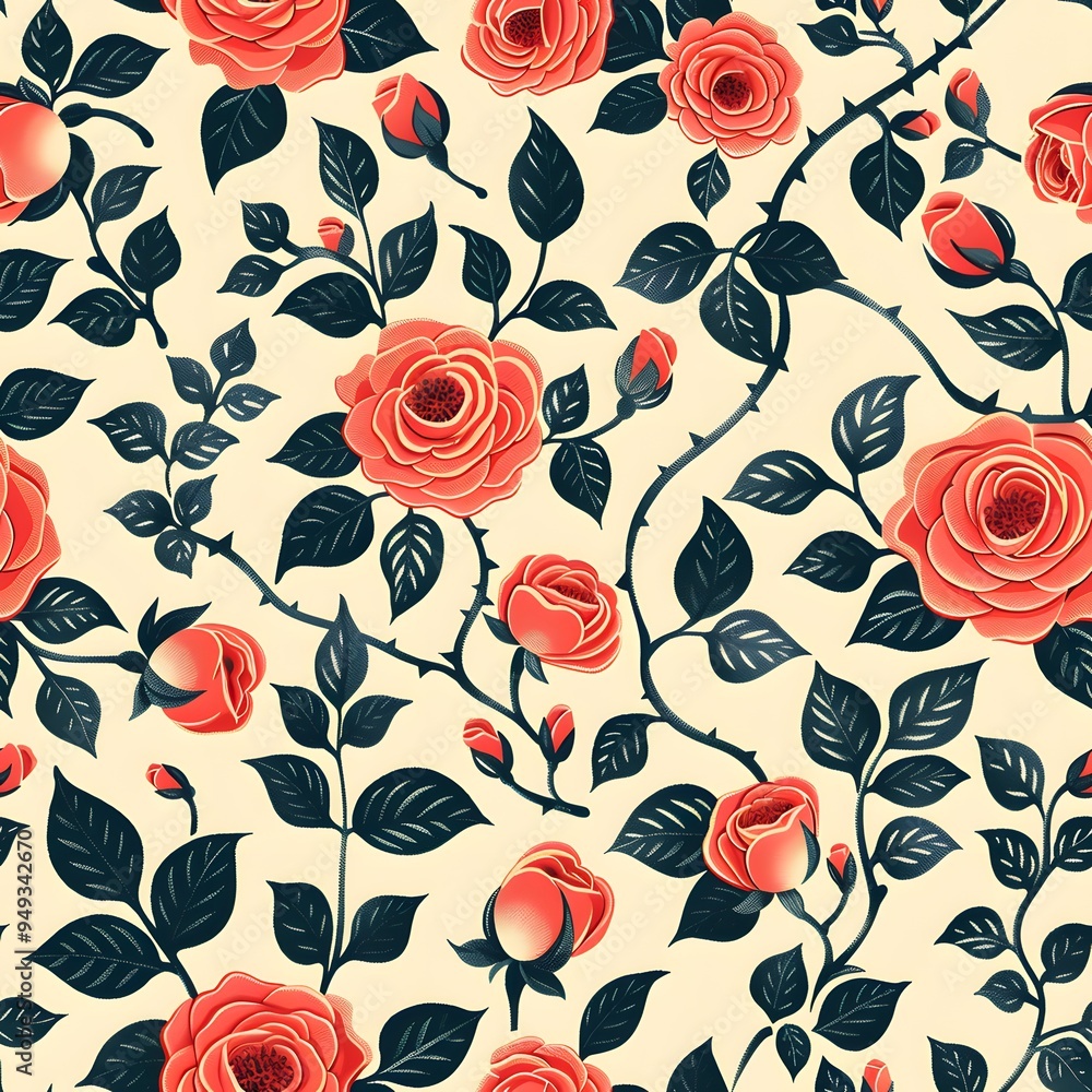 Naklejka premium retro seamless pattern
