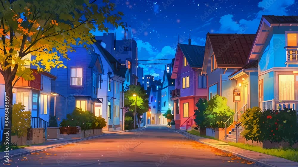 cozy House in the city during a rainy night Seamless looping 4k time-lapse virtual video animation background cozy House in the city during a rainy night Seamless looping 4k time-lapse virtual video animation background