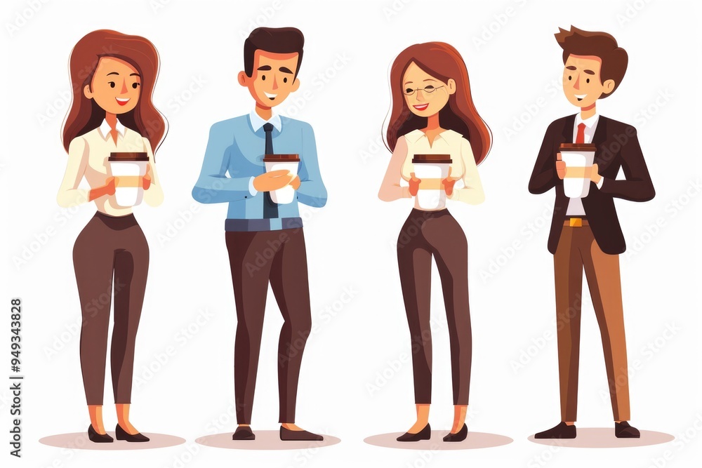 Group of professionals standing together, ideal for corporate or team-related concepts Group of professionals standing together, ideal for corporate or team-related concepts