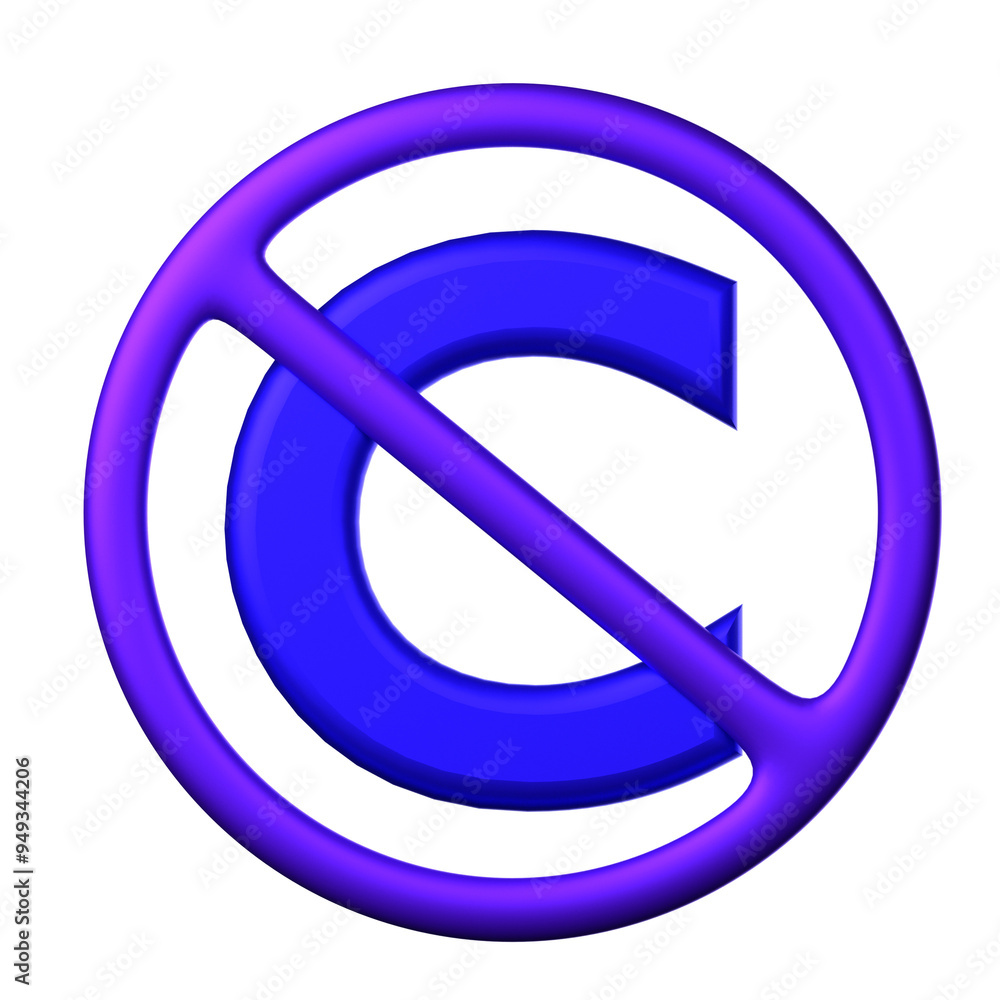 No Copyright icon isolated on the white background No Copyright icon isolated on the white background