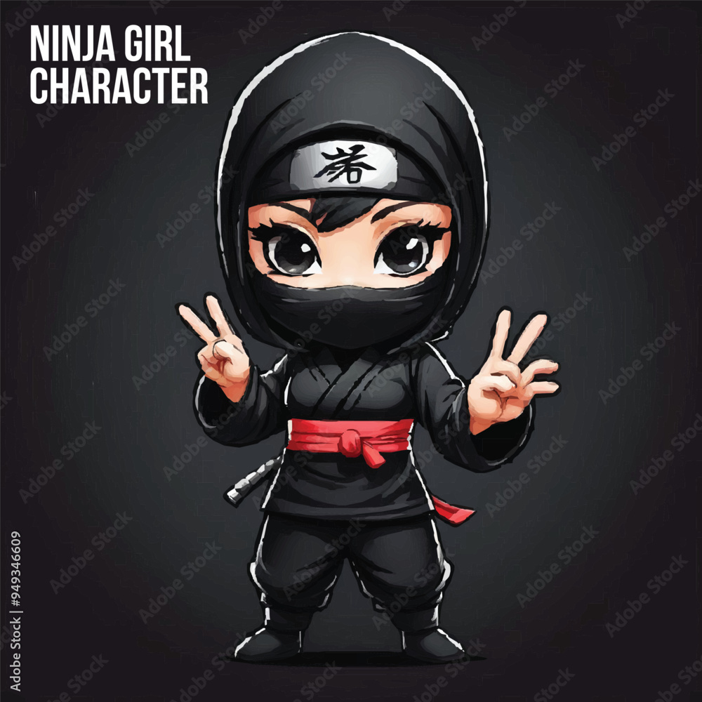 Ninja mascot cartoon character with black background | Ninja cartoon character design | girl, character, school, vector, illustration, education, children, kid, study, college, emotion, knowledge, Ninja mascot cartoon character with black background | Ninja cartoon character design | girl, character, school, vector, illustration, education, children, kid, study, college, emotion, knowledge,