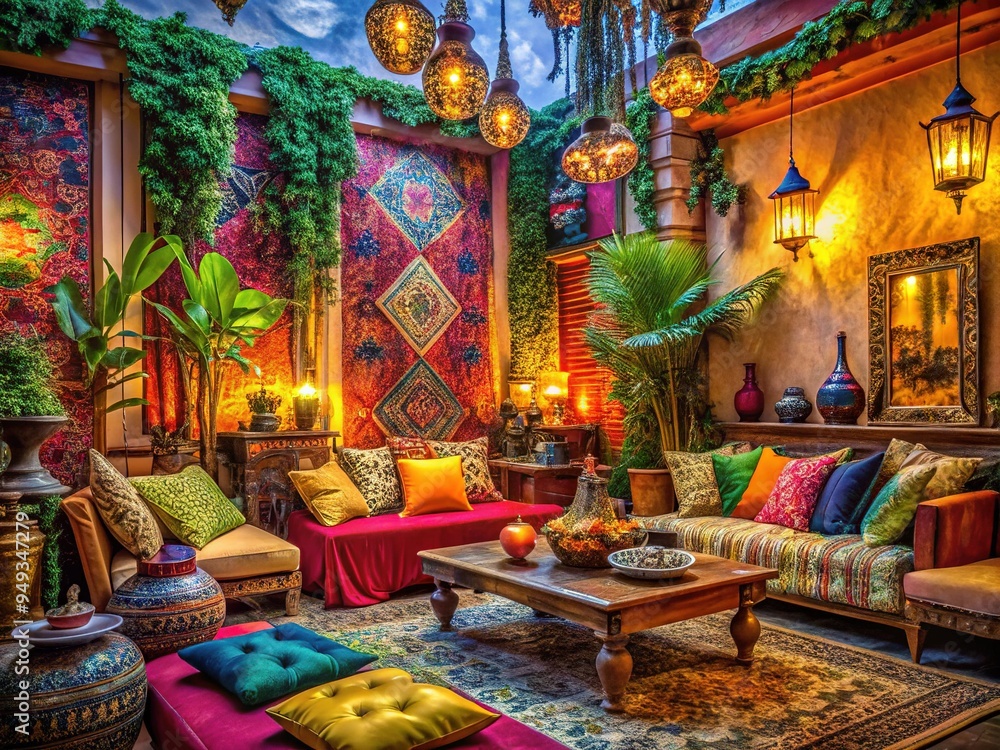 Fototapeta premium Vibrant Boho Chic Ambiance