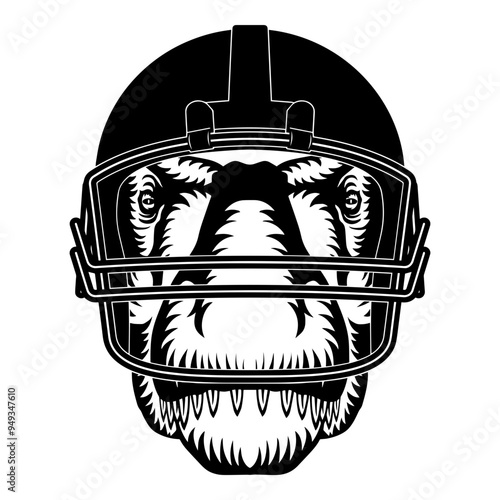 T-Rex In Football Helmet