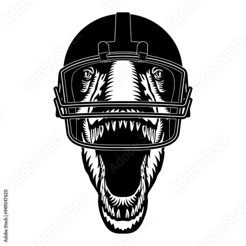T-Rex In Football Helmet