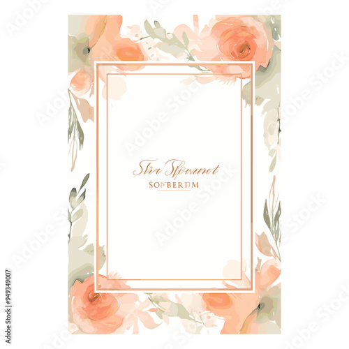 Design a watercolor frame suitable for an invitation, that whispers of old-world victorian charm