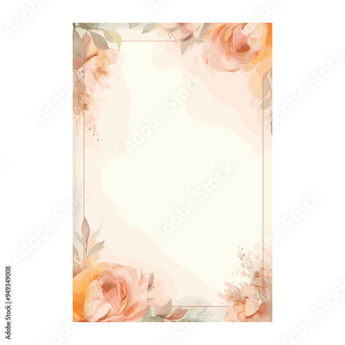Design a watercolor frame suitable for an invitation, that whispers of old-world victorian charm