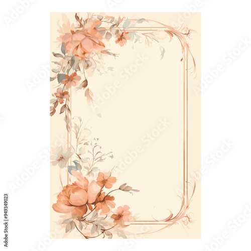 Design a watercolor frame suitable for an invitation, that whispers of old-world victorian charm
