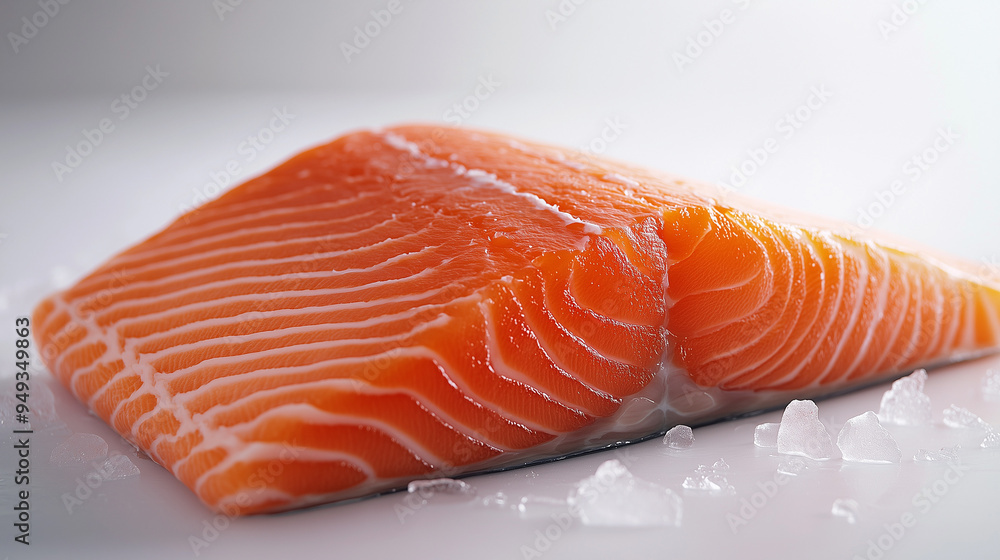 raw fresh salmon meat, white background, Ai Generated Images raw fresh salmon meat, white background, Ai Generated Images