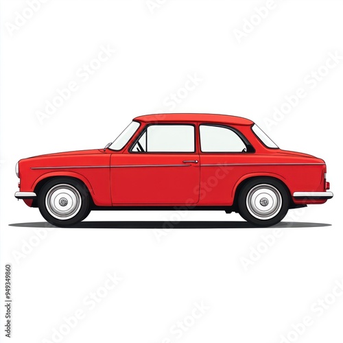 Red Classic Car Illustration