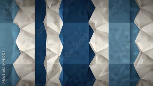 Blue and white background with rhombic lines and free space Generative AI photo